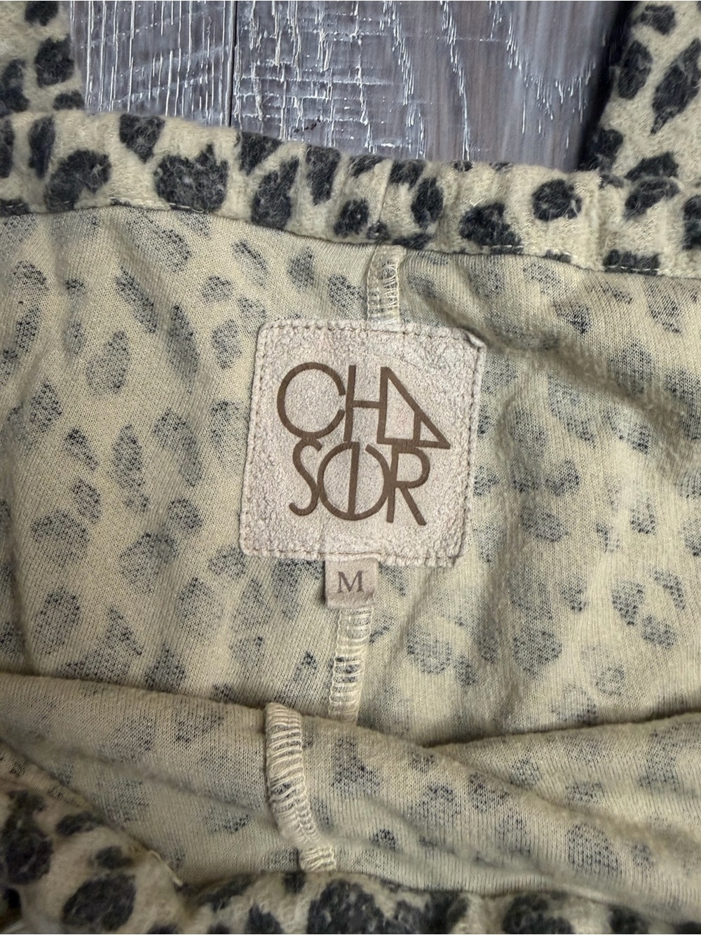 Chaser Leopard Print Knit Pants - Beige & Black - Picture 2 of 3